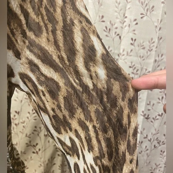 INC International Concepts - Leopard-Print Mesh Dress (NWT) - Picture 4 of 7